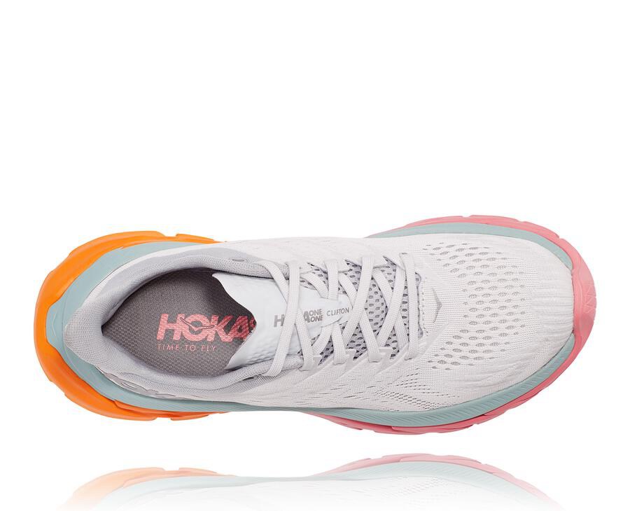 Running Shoes Womens - Hoka One One Clifton Edge - White - YMTPAZV-86